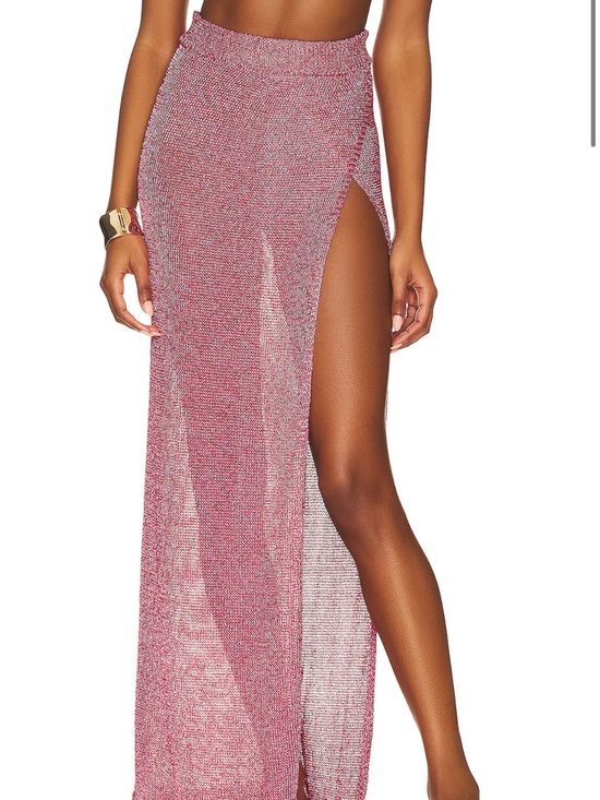 superdown Dresses & Skirts - Sheer Keva High-Slit Maxi Skirt - Rose Gold